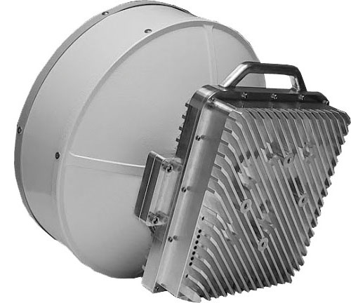 HaulPass E10g E-Band millimeter wave radio with antenna